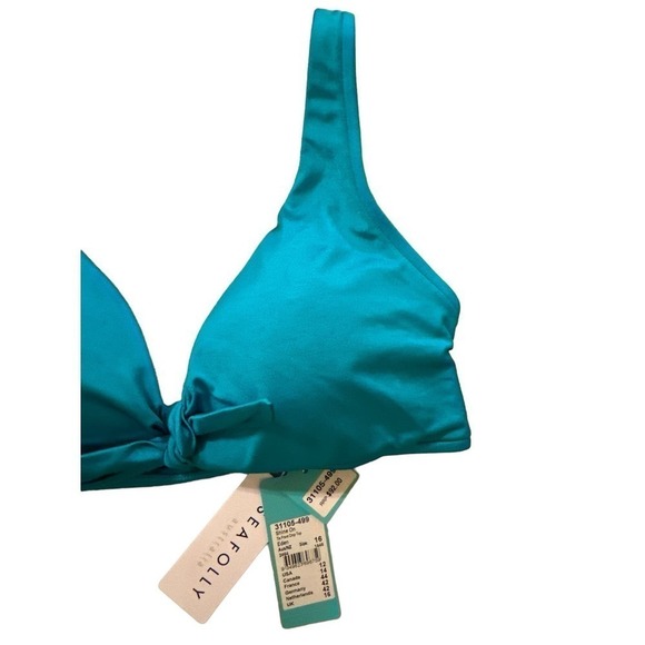 Seafolly Women's Shine On Tie Front Crop Bikini Top Swimsuit Size 12 Blu… - Picture 3 of 5